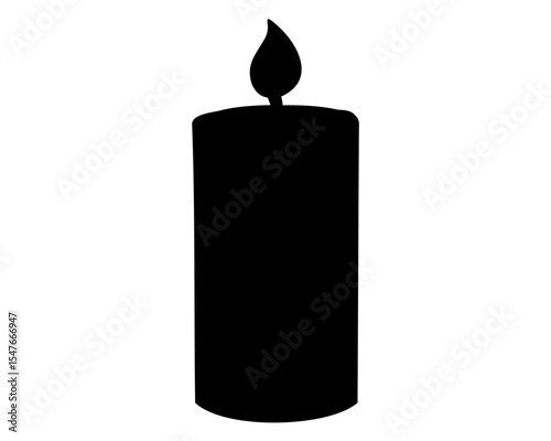 Candle silhouette, Candle elements icon vector