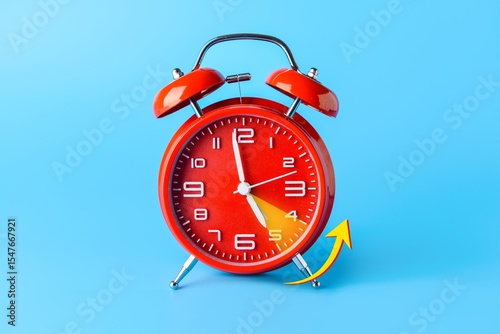 Alarm clock on blue backgro...