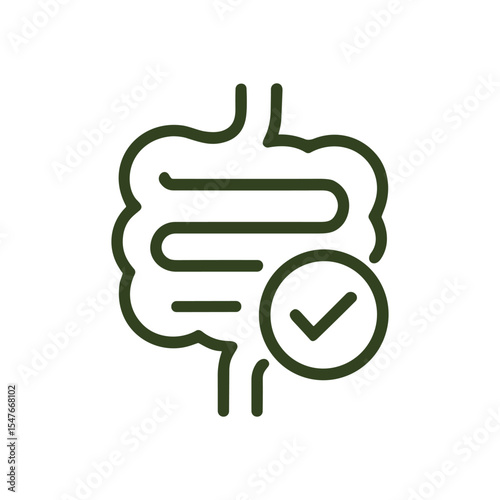 Digestive health depicted by an icon. Icon symbol illustration