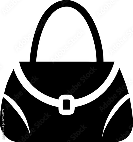 Woman Handbag Silhouette Vector Image on Transparent Background