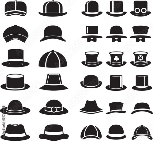 set of hats vector
