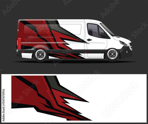 Sporty Pickup Truck with Custom Graphics Wrap Design Template on Dark Background