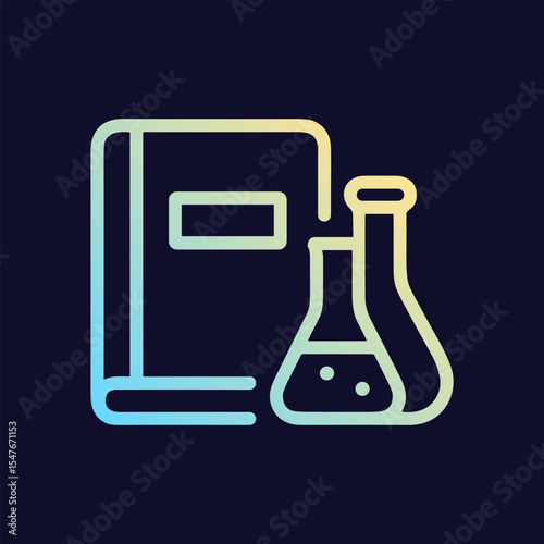 Laboratory book Science and Knowledge. Icon symbol illustration