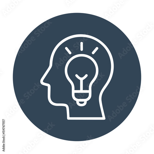 Lightbulb illuminating creative thinking in mind. Icon symbol illustration