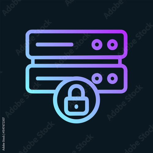 Protected server icon with gradient design. Icon symbol illustration