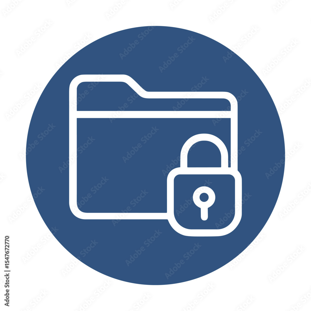 Secure data in blue enclosure. Icon symbol illustration Secure data in blue enclosure. Icon symbol illustration