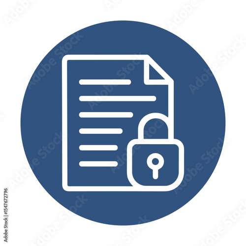 Secure file with lock icon. Icon symbol illustration