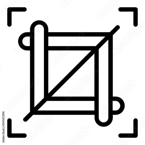 crop tool icon line