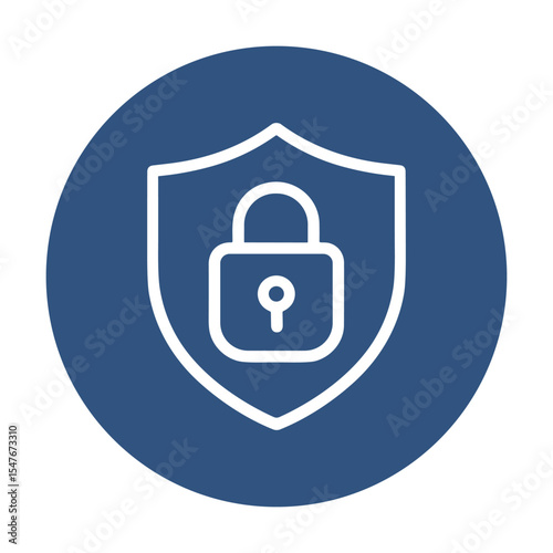 Shielded security Digital protection emblem. Icon symbol illustration