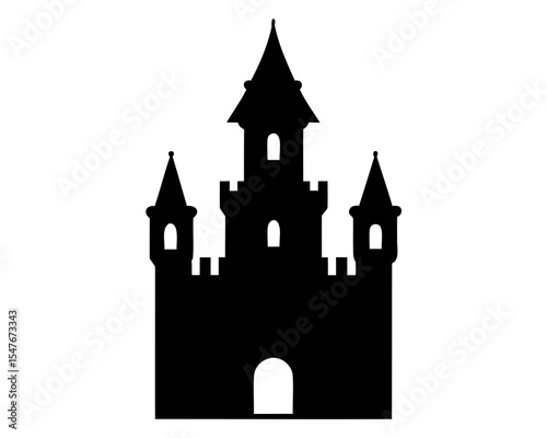 Castle silhouette vector illustration, Princess castle silhouette
