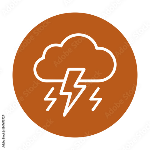 Stormy cloud within a circle. Icon symbol illustration