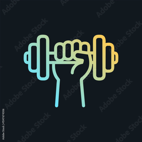 Weightlifting A gradient grip and dumbbell. Icon symbol illustration
