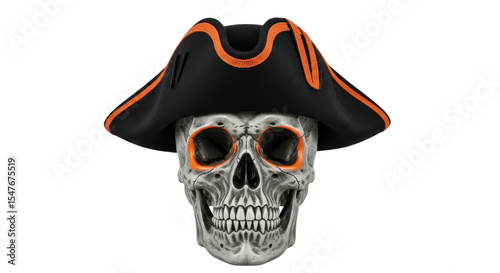 Isolated Skull with Pirate Hat