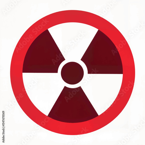 Nuclear disarmament symbol on white background, promoting peace