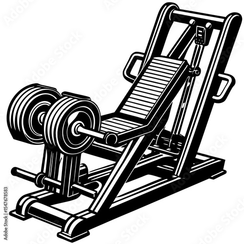 Leg press exercise machine isolated on white background