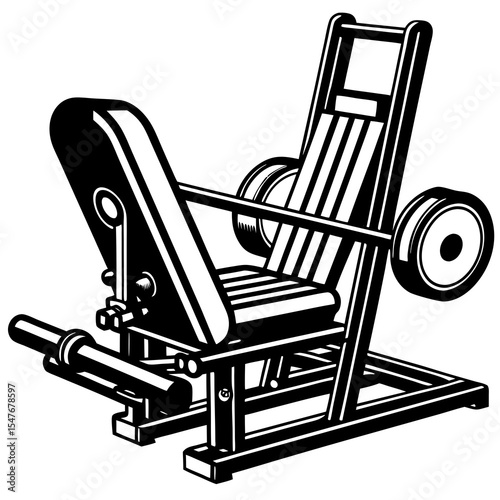 Leg press machine for exercise isolated on white background