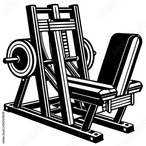 Leg press machine for exercise isolated on white background