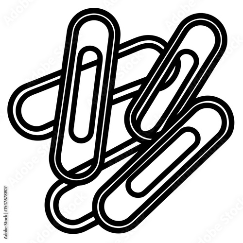 Pile of paperclips isolated on white background