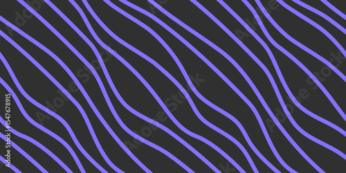Wavy lines seamless pattern. Hand drawn retro background.