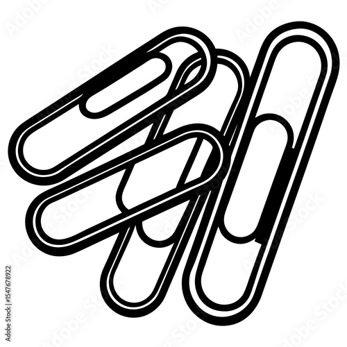 Pile of paperclips isolated on white background