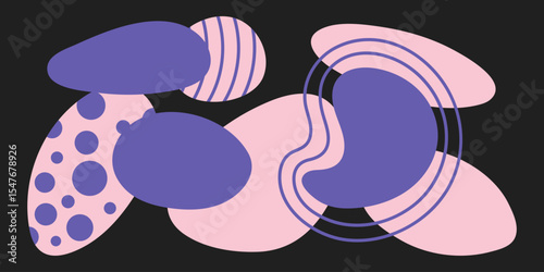 Organic blobs curved lines backdrop. Abstract irregular shapes and figures vector design.