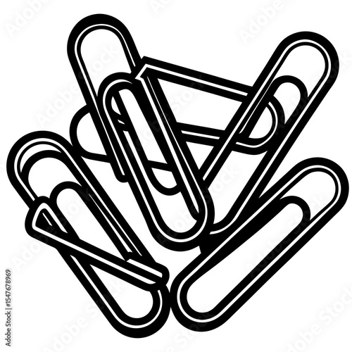 Pile of paperclips isolated on white background