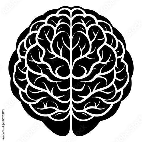 Human brain illustration isolated on white background
