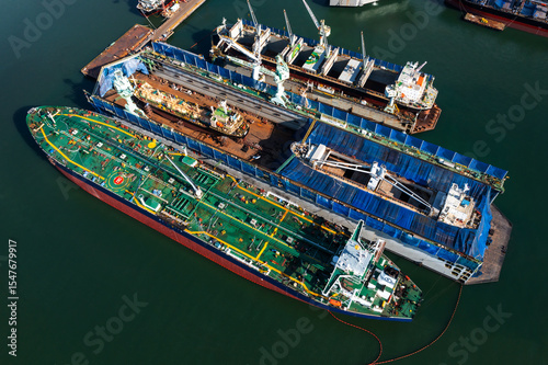Photography Container ship in ocean, Freight Transportation cargo, Shipping, Nautical Vessel