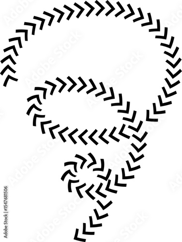 Wavy Curved Arrows Set – Hand Drawn Style Vector Illustration