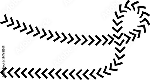 Wavy Curved Arrows Set – Hand Drawn Style Vector Illustration