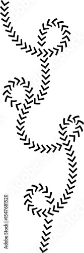 Wavy Curved Arrows Set – Hand Drawn Style Vector Illustration