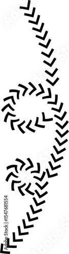 Wavy Curved Arrows Set – Hand Drawn Style Vector Illustration