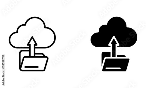 cloud computing concept, file folder upload to cloud server icon vector