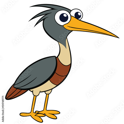 Colorful Bird Sign 2D Flat Cartoon Vector Illustration Premium AI-generated vector
