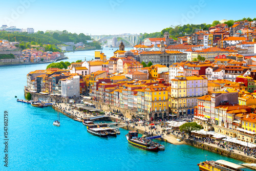 Beautiful view of the city of Porto on a beautiful summer day. Porto, Portugal