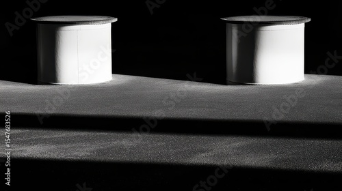 Minimalist Circular Objects in Shadowy Setting with Textured Surface