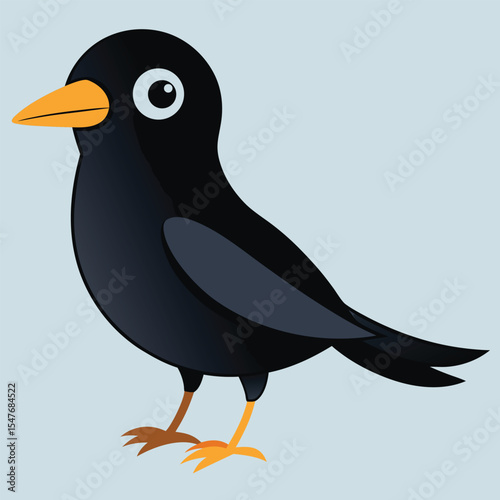 Blackbird Vector Isolated on White Background