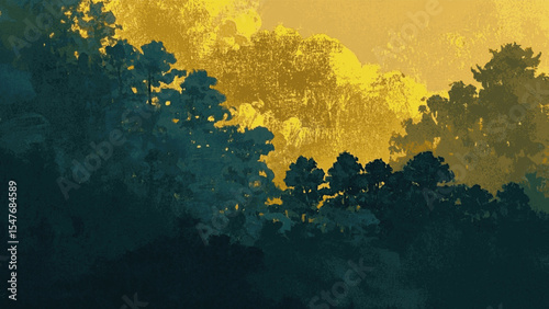 Harvest Haze Abstract golden landscape isolated watercolor vector illustration svg