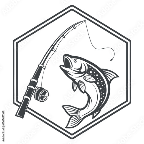 vector illustration of a fishing rod