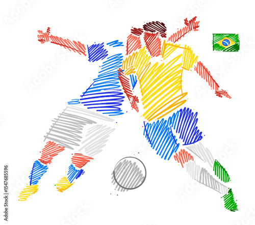 Two football players dominating the ball