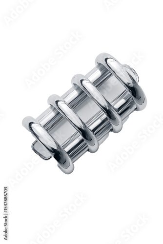 A Silver Plastic Hair Roller Clip Single Centered