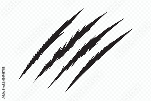 realistic animal claw marks vector illustration with jagged torn scratch effect