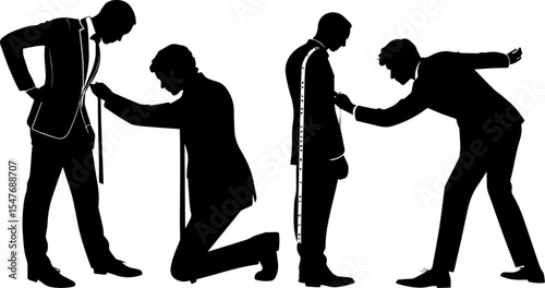 Businessman Measuring Suit - Tailor and Fashion Design
