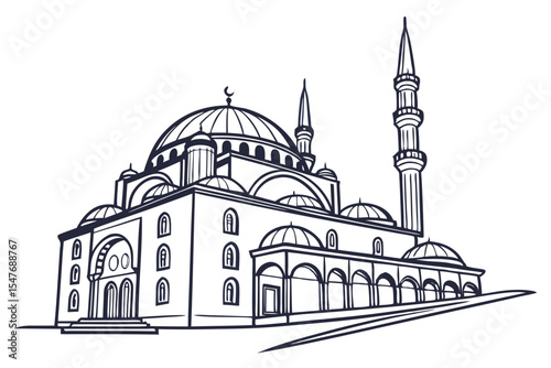 Elegant Mosque Dome Design Illustration