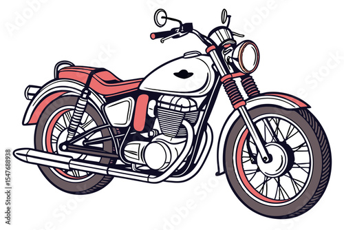 Classic Motorcycle Side View Illustration