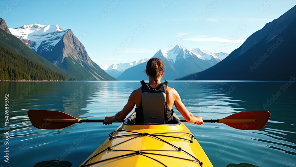 Obraz premium kayaking on the lake