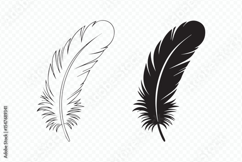 high-quality feather vector art for modern graphic and digital design