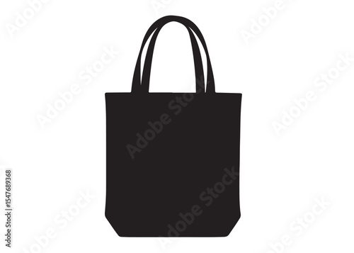Black Tote Bag Vector, Silhouette bag ladies, Hand Drawn Shopping Bag Icon Vector, Collection of Ladies Bag Vector Silhouettes, vector silhouette of a tote bag silhouettes on the white background