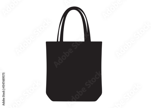 Black Tote Bag Vector, Silhouette bag ladies, Hand Drawn Shopping Bag Icon Vector, Collection of Ladies Bag Vector Silhouettes, vector silhouette of a tote bag silhouettes on the white background