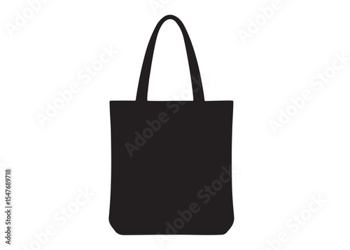 Black Tote Bag Vector, Silhouette bag ladies, Hand Drawn Shopping Bag Icon Vector, Collection of Ladies Bag Vector Silhouettes, vector silhouette of a tote bag silhouettes on the white background